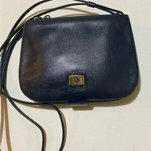 Christian Dior navy blue  vintage leather crossbody handbag